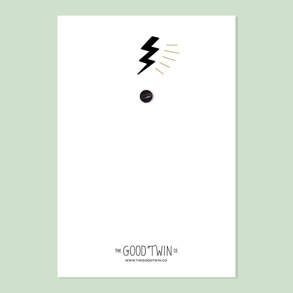 Lightning Pin + Post Card Pins The Good Twin 