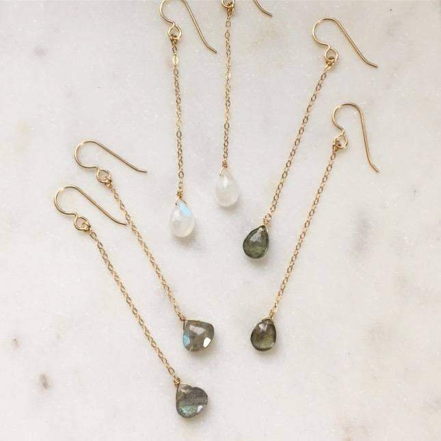 Gemstone Drop Earrings Token Jewelry 
