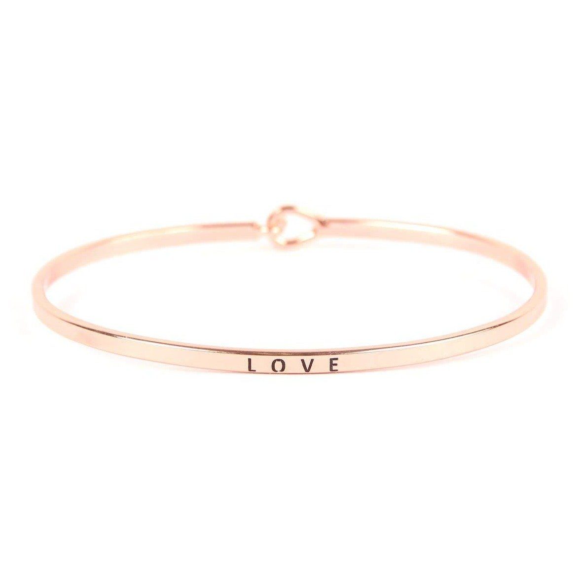 "Love" Hinge Cuff Bracelet bracelet MYS Wholesale Inc Rose Gold 