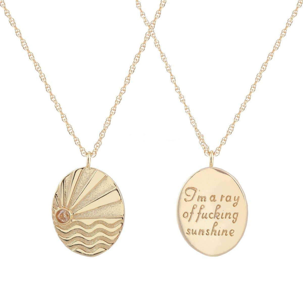 Ray of Sunshine Charm Necklace- Gold Vermeil Necklaces Kris Nations 