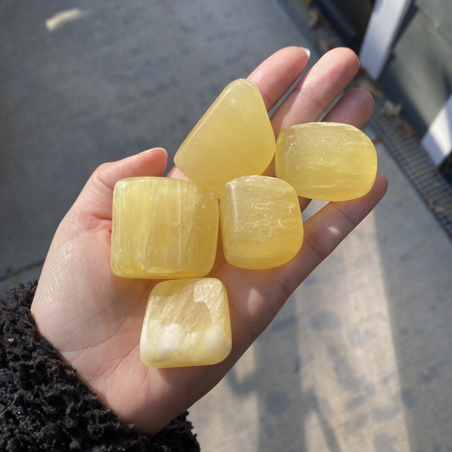 Lemon Yellow Calcite Pocket/Palm Stone Crystal Crystals Amazing Crystals- Etsy MEDIUM: 30-45 GRAMS 