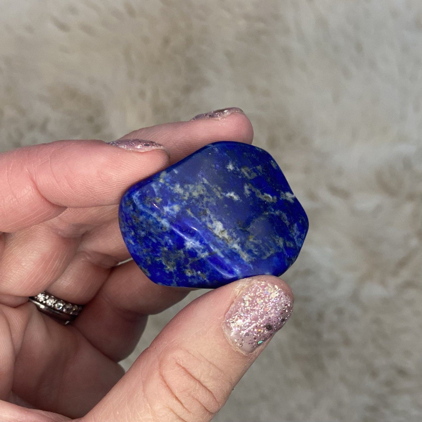 Lapis Lazuli Polished Palm Stone Crystals FTM 