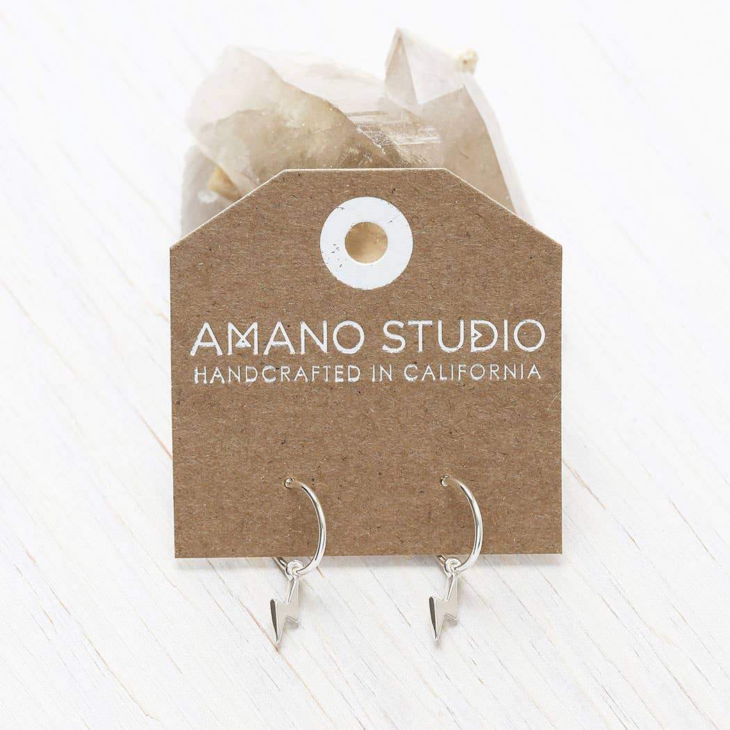 Lightning Bolt Huggie Hoop Earrings Amano Studio 