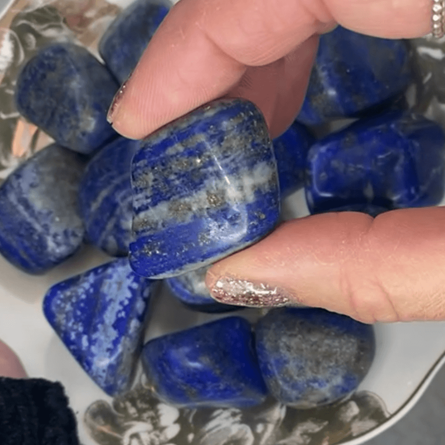 Lapis Lazuli Polished Palm Stone Crystals FTM 
