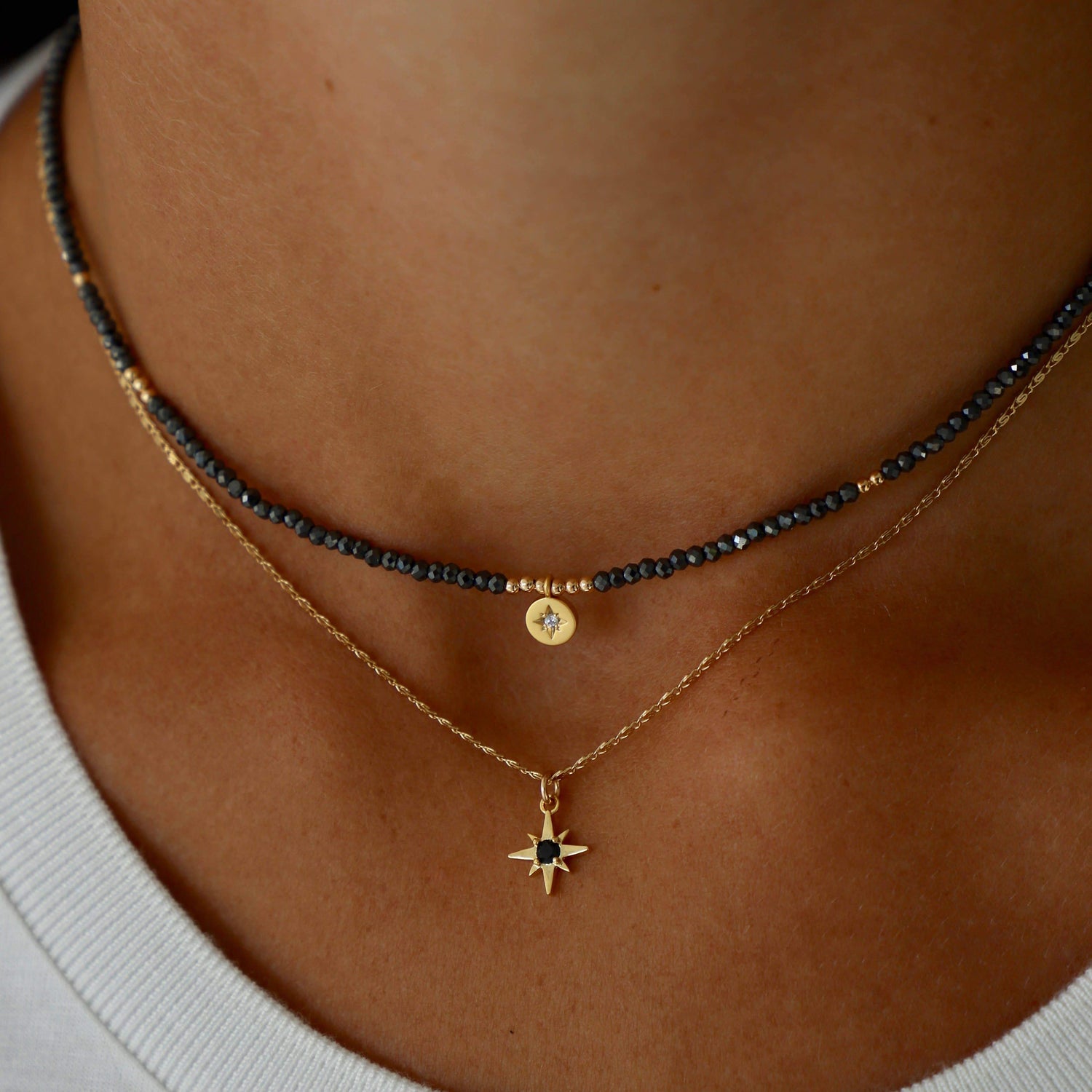 BEADED STAR MEDALLION NECKLACE Katie Waltman Jewelry 