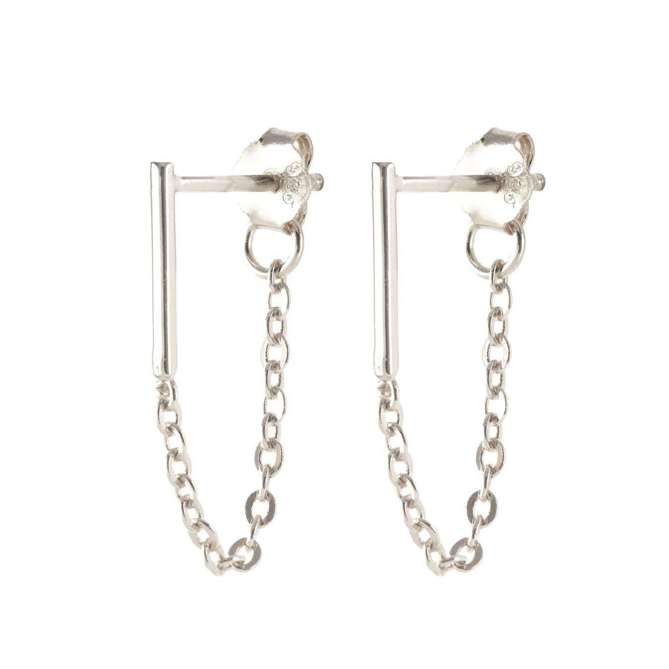 Bar Chain Stud Earrings Kris Nations 