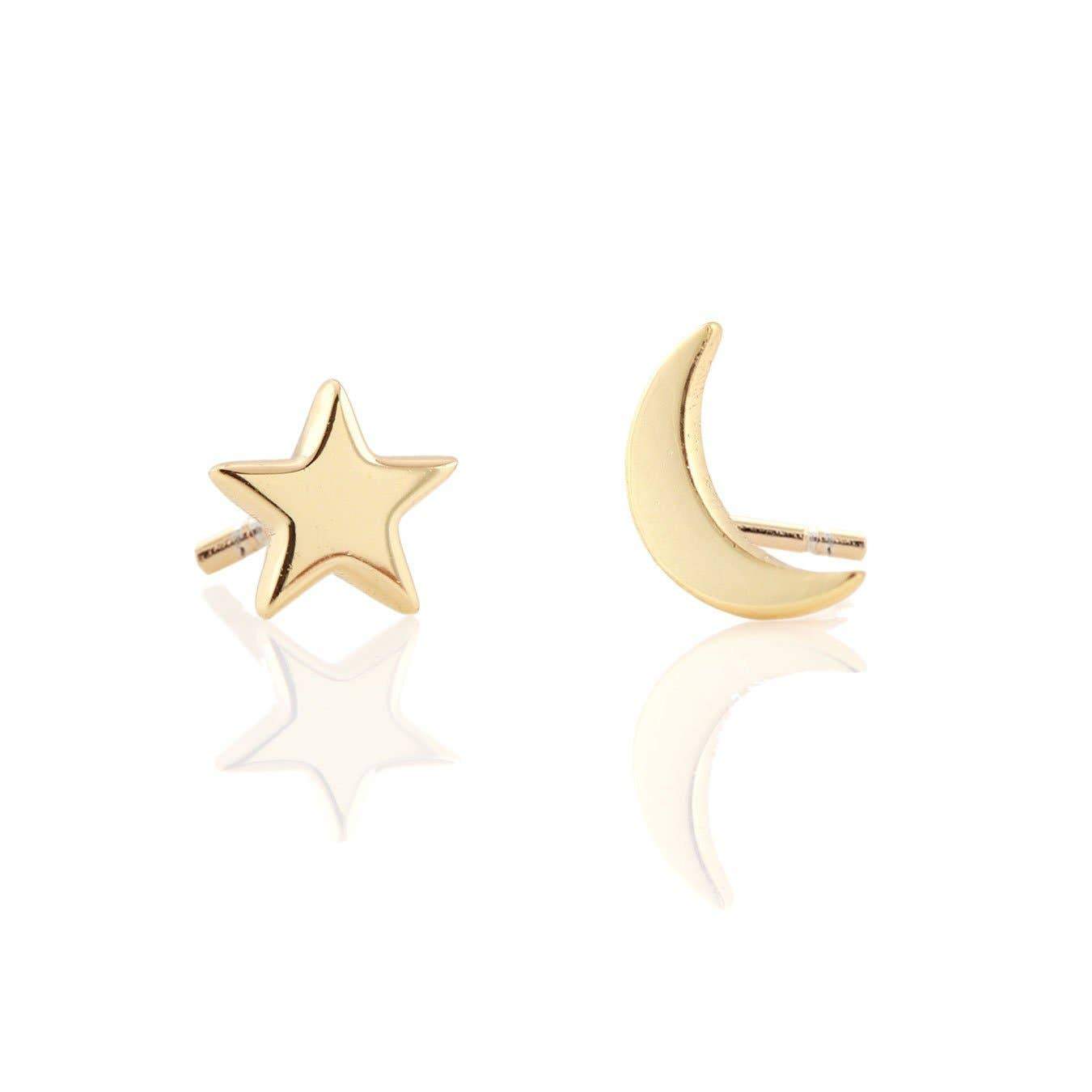 Star and Moon Stud Earrings Kris Nations 