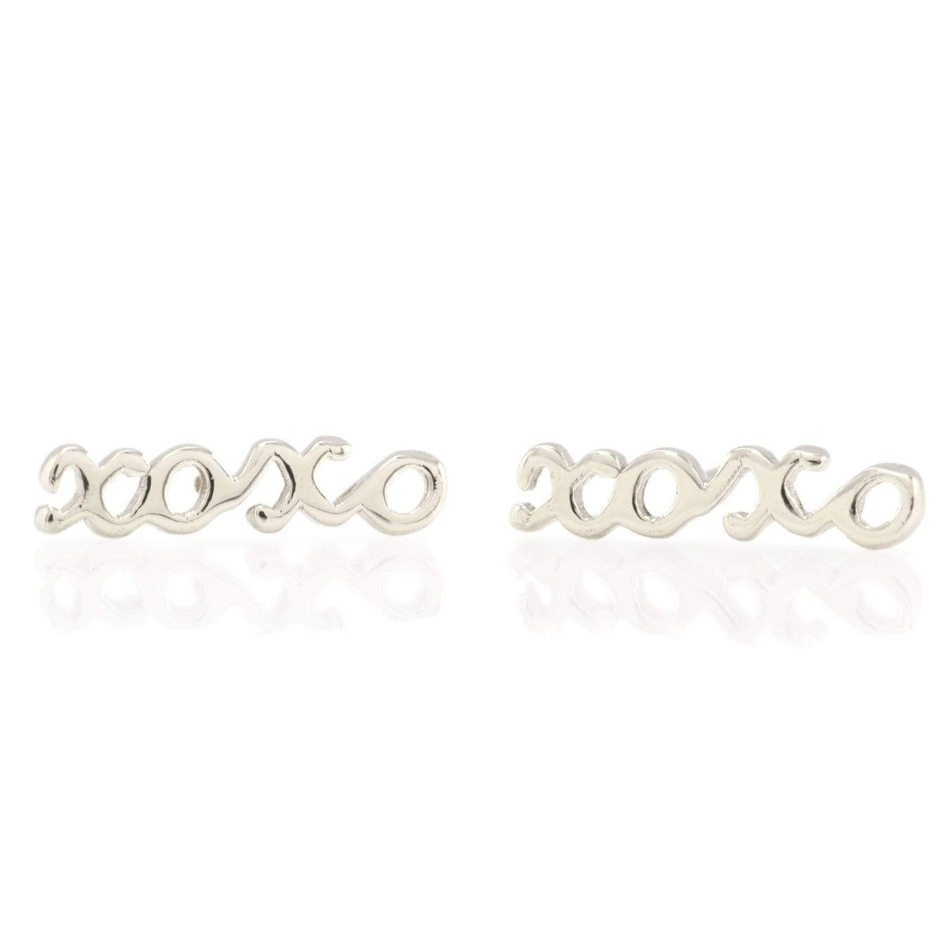 XOXO Script Stud Earrings Earrings Kris Nations Sterling Silver 